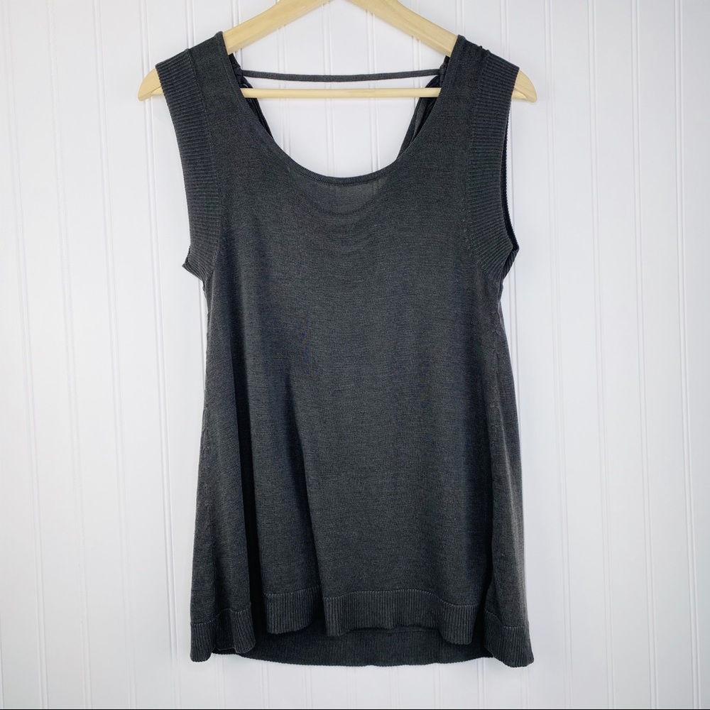 Line & Dot Revolve Strappy Back Gray Sleeveless Sweater Small - Picture 1 of 7